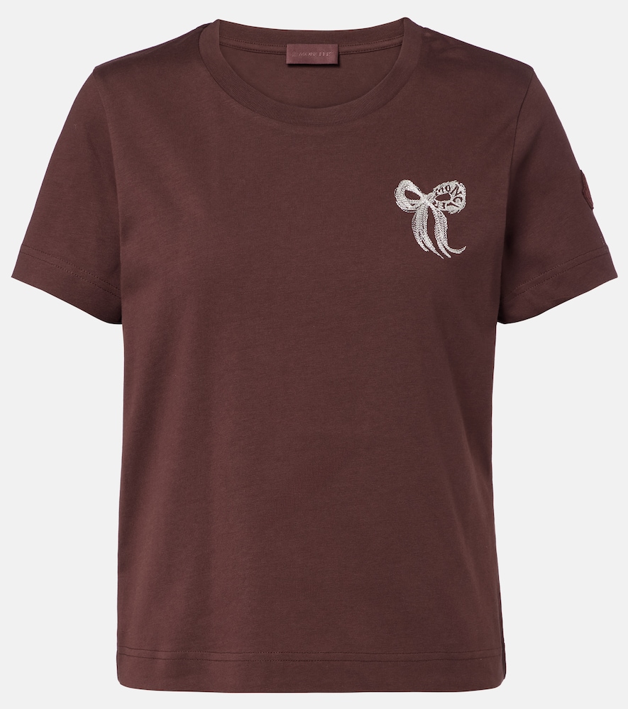 MONCLER Moncler Embroidered cotton jersey T-shirt　モンクレール 刺繍入りコットンジャージー T シャツ