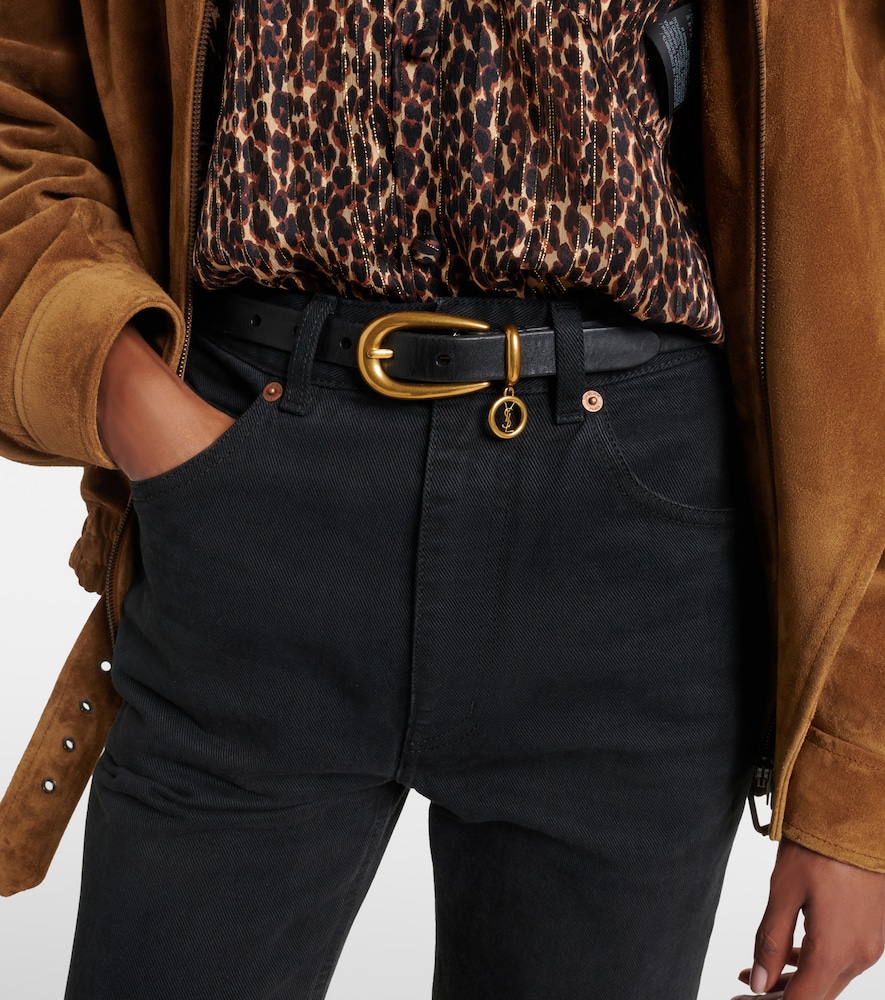  Saint Laurent Saint Laurent Cassandre Leather Belt 