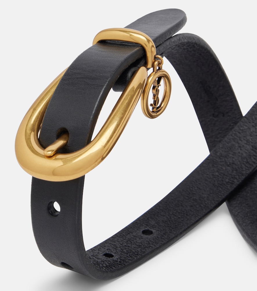  Saint Laurent Saint Laurent Cassandre Leather Belt 