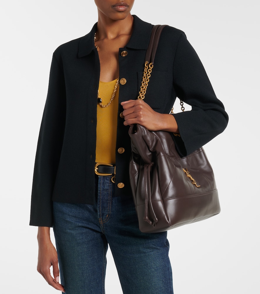  Saint Laurent Saint Laurent Waffle-knit Wool Cardigan 