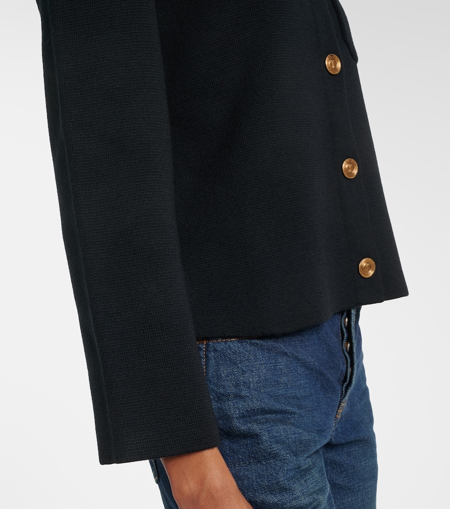  Saint Laurent Saint Laurent Waffle-knit Wool Cardigan 