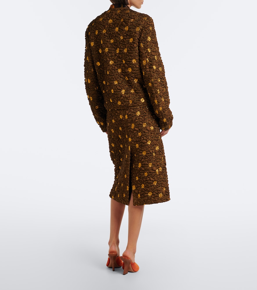 Floral Cloqué Midi