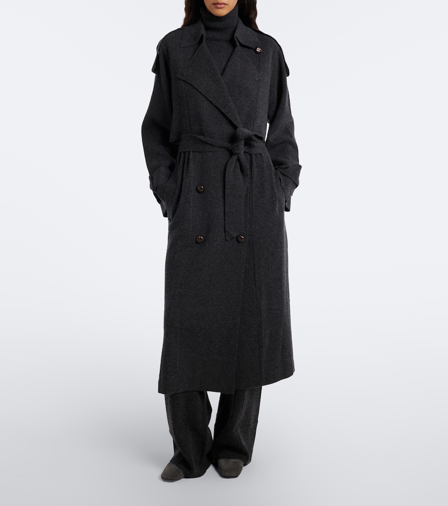 Belted Double-Breasted Wool And Cashmere Coat