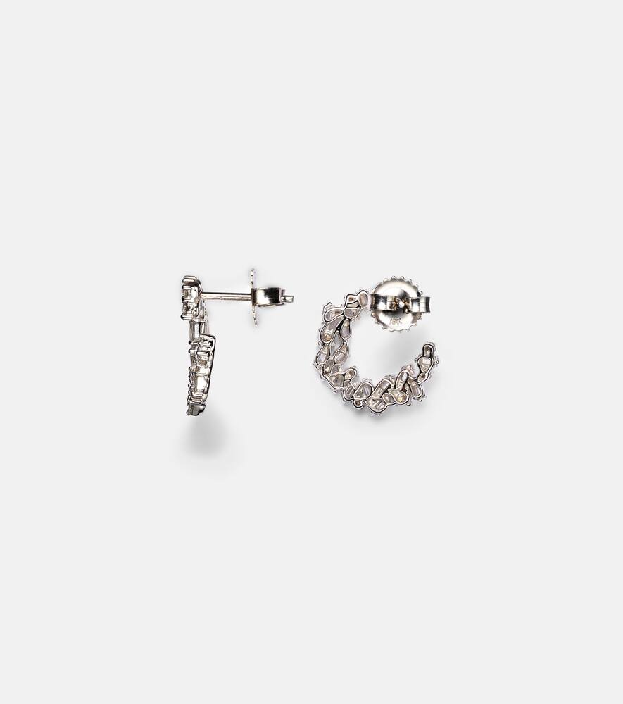 Shop Suzanne Kalan Chloé 18kt White Gold Hoop Earrings With Diamonds