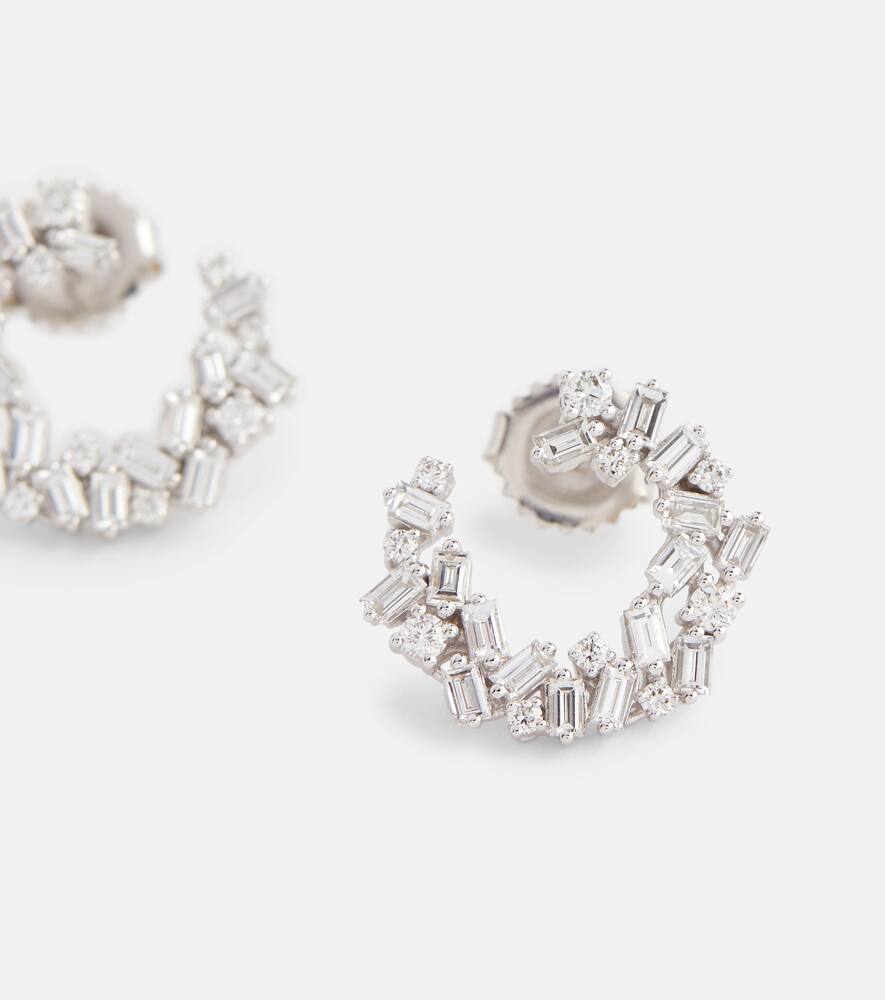 Suzanne Kalan Chloé 18kt White Gold Hoop Earrings With Diamonds In White