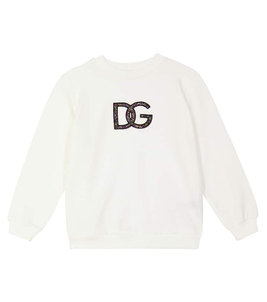 Dolce & Gabbana Kids Logo embellished cotton sweatshirt