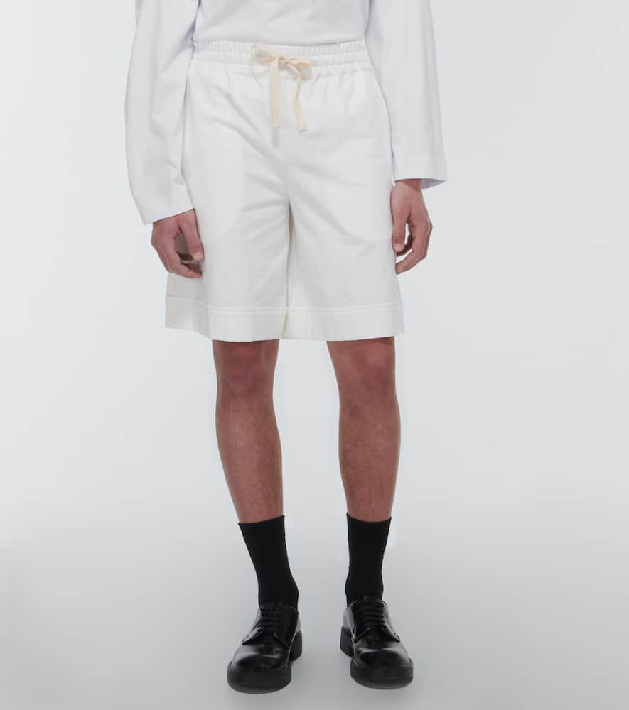 Shop Jil Sander Cotton-blend Shorts In Optic White