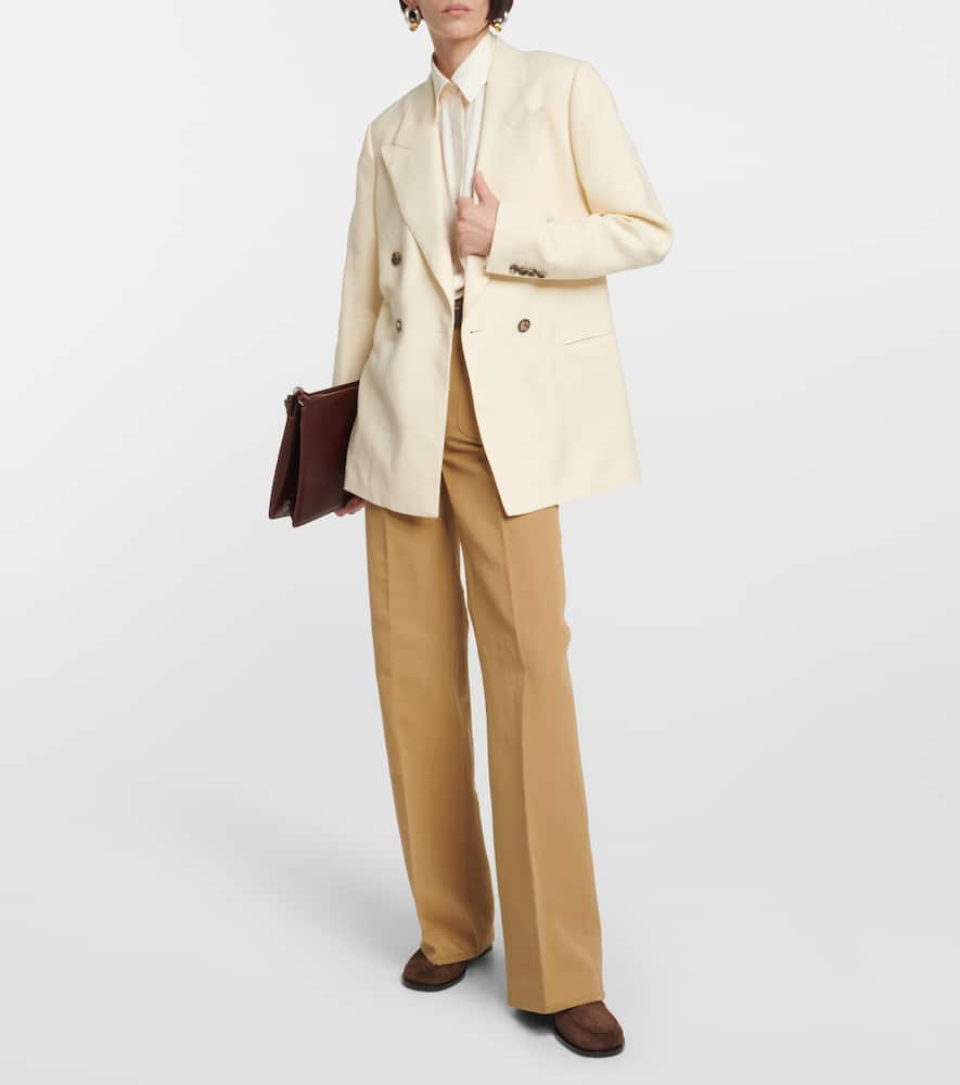 Shop Loro Piana Aurora Linen-blend Blazer In Honey Suckle