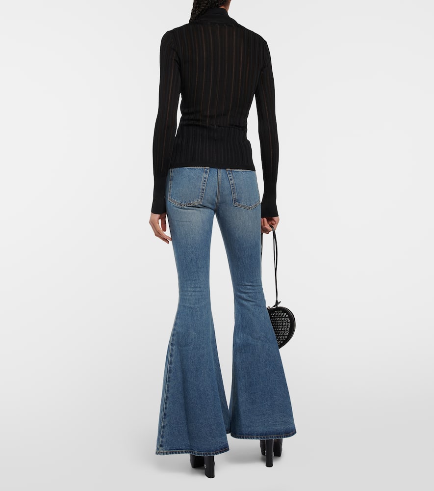 Shop Alaïa Crinoline Turtleneck Sweater In Black