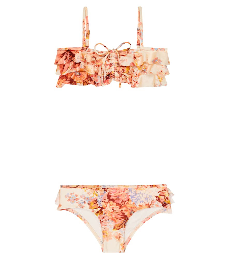 Zimmermann Kids Devi floral ruffled bikini