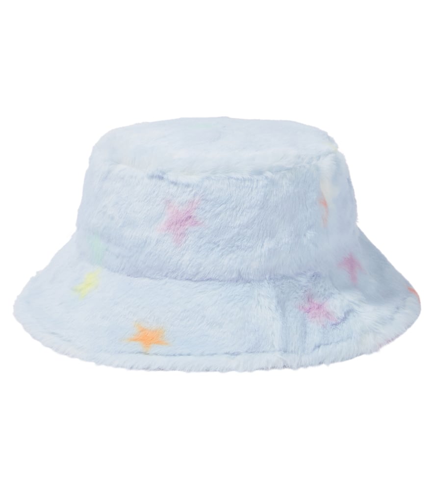 Stella McCartney Kids Printed faux fur bucket hat
