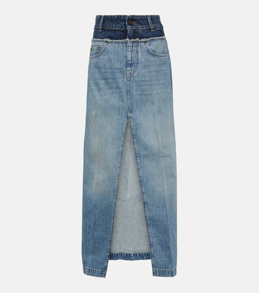 Denim maxi skirt