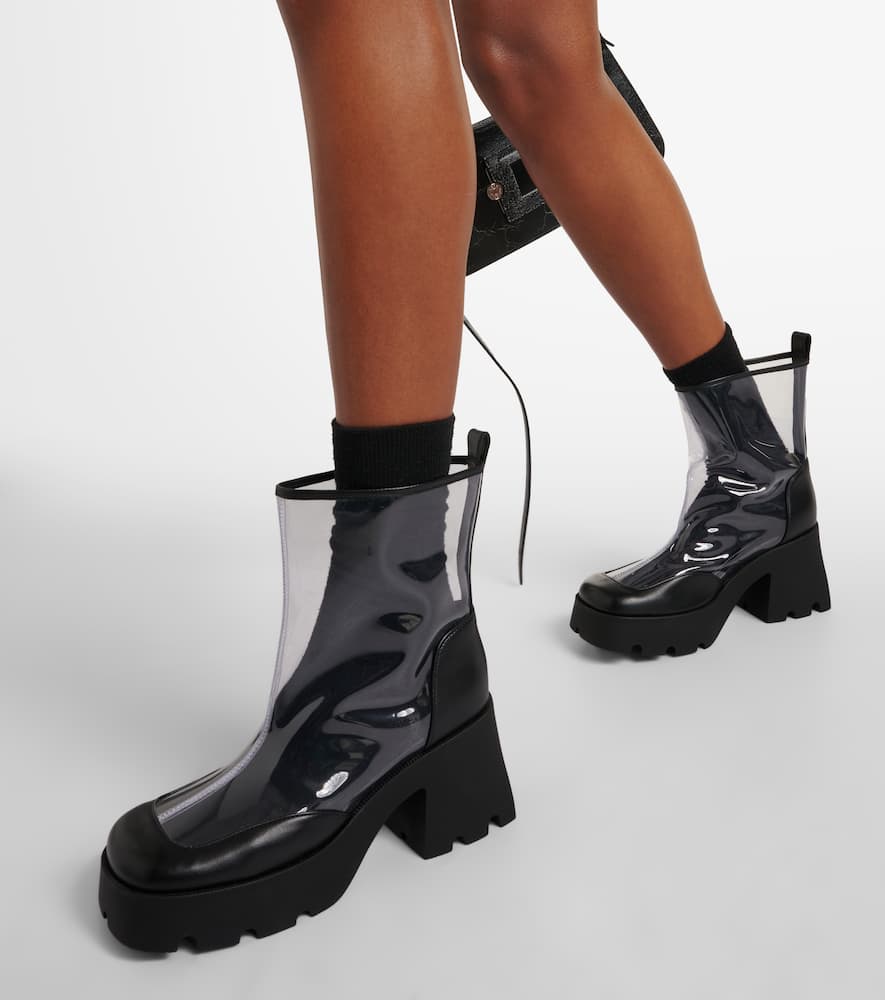 Shop Nodaleto Bulla Rainy Leather-trimmed Pvc Ankle Boots In Transparent