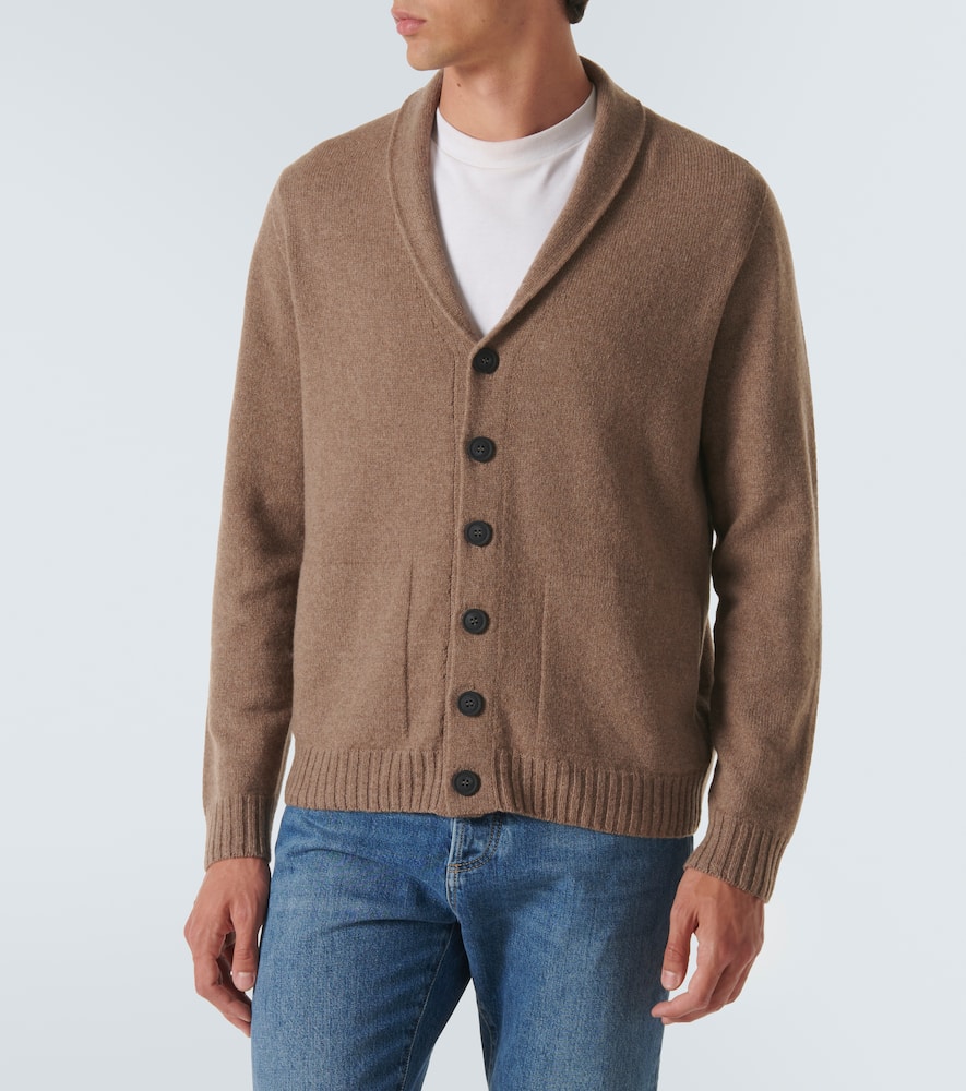 John Smedley Rockford Cashmere And Wool Cardigan In Brown