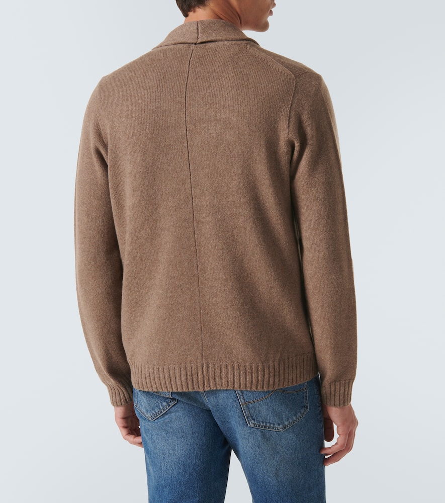 John Smedley Rockford Cashmere And Wool Cardigan In Brown