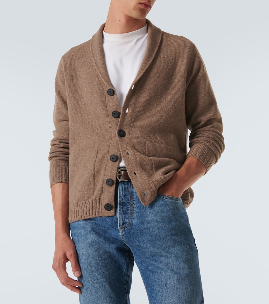 John Smedley Rockford Cashmere And Wool Cardigan In Brown