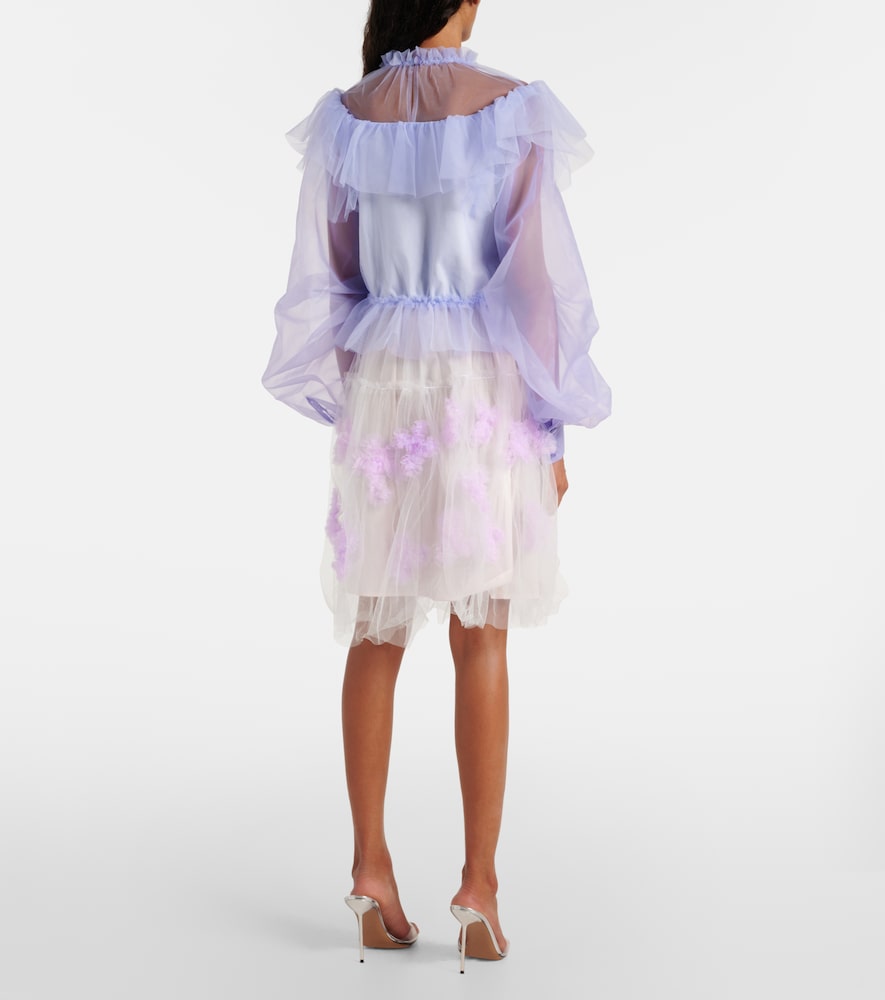  Susan Fang Susan Fang Ruffled Puff-sleeve Organza Top 