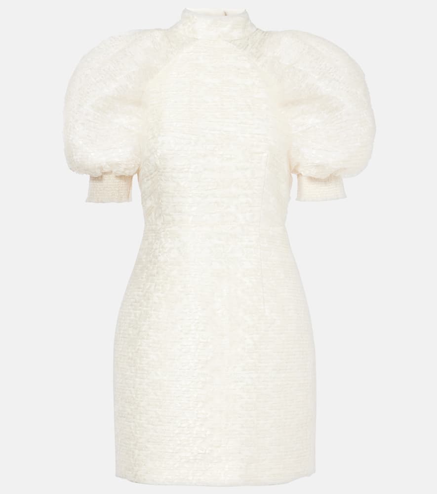 Bridal pleated lace minidress