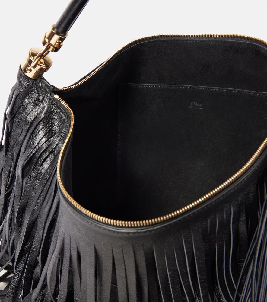 CHLOÉ CHLOÉ FOULARD FRINGED LEATHER SHOULDER BAG