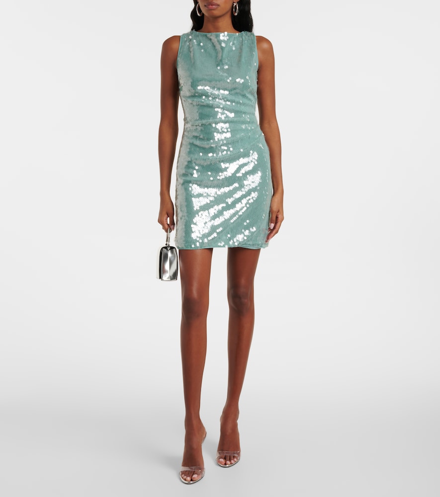 Staud Eton Sequined Minidress In Blue | ModeSens