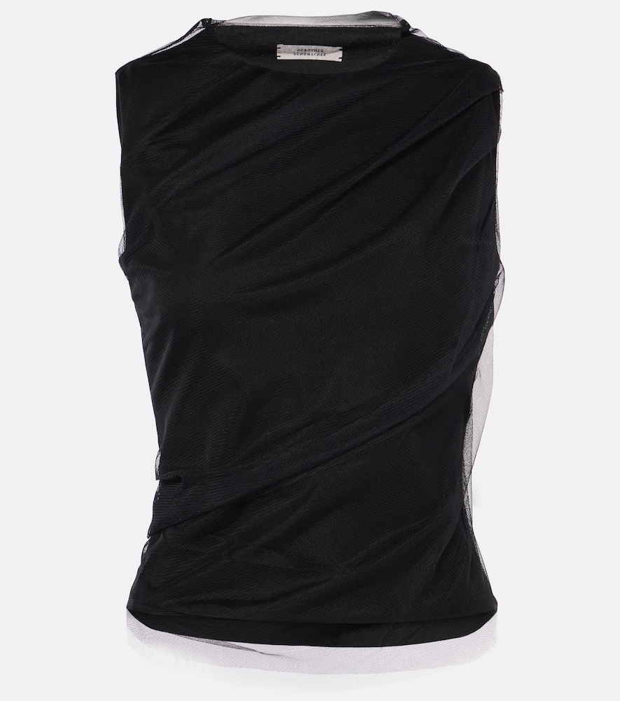 Draped tulle top