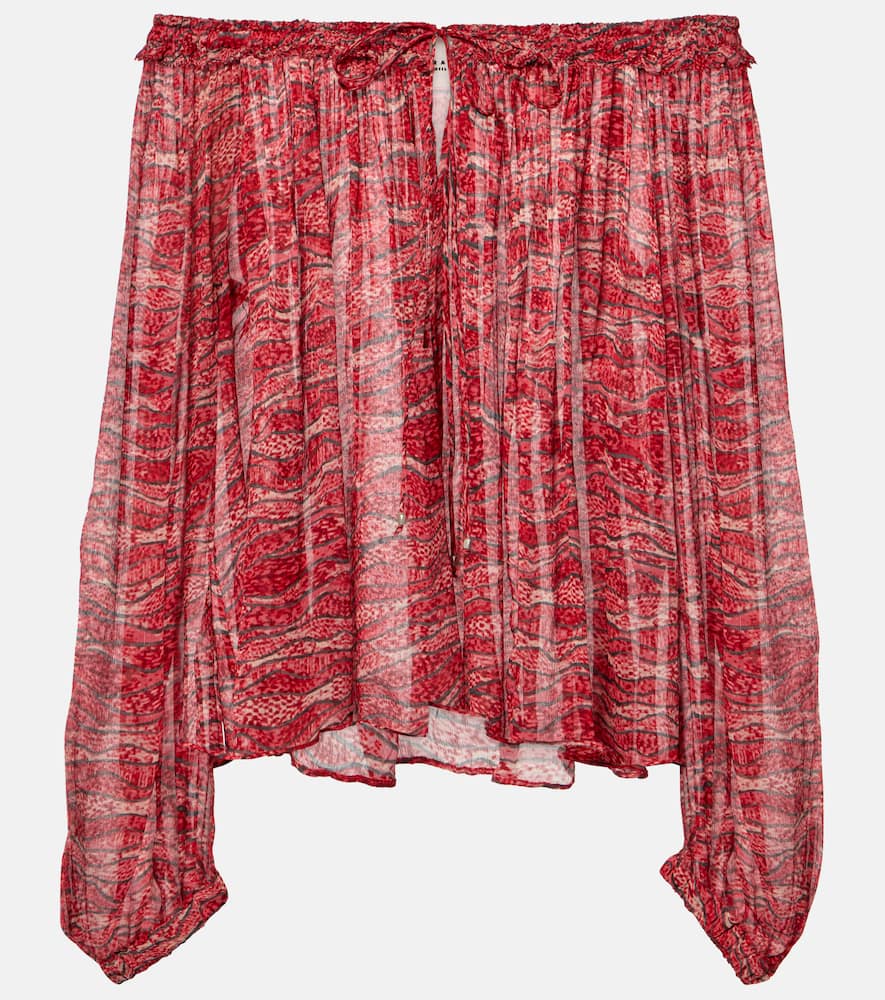Isabel Marant Étoile Vutti Chiffon Top In Red