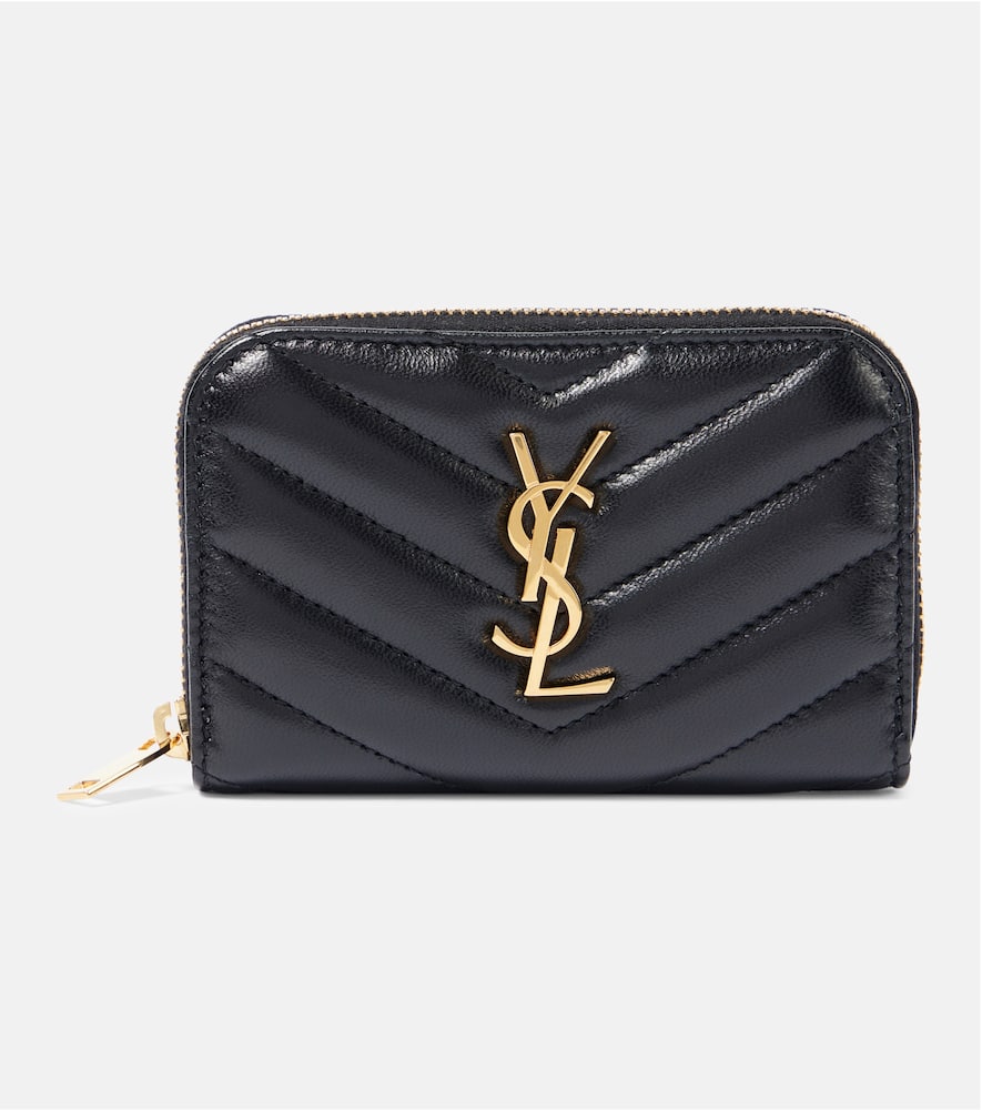 Saint Laurent Cassandre Matelassé Leather Coin Purse In Black