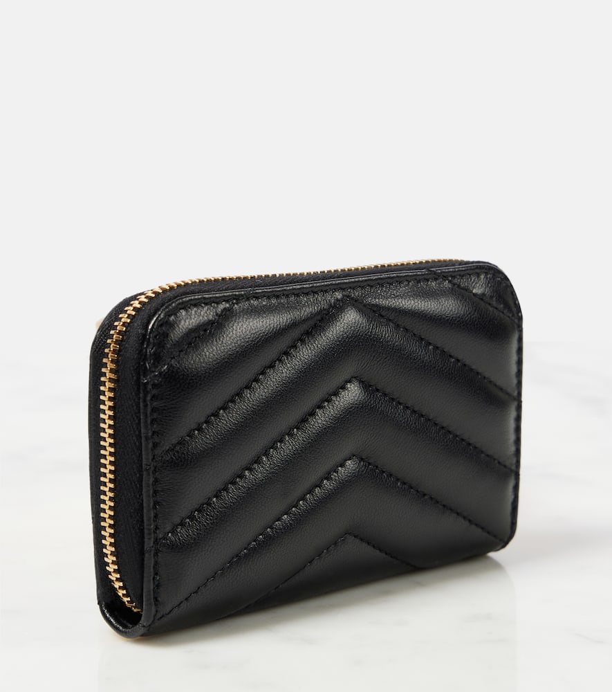 Saint Laurent Cassandre Matelassé Leather Coin Purse In Black