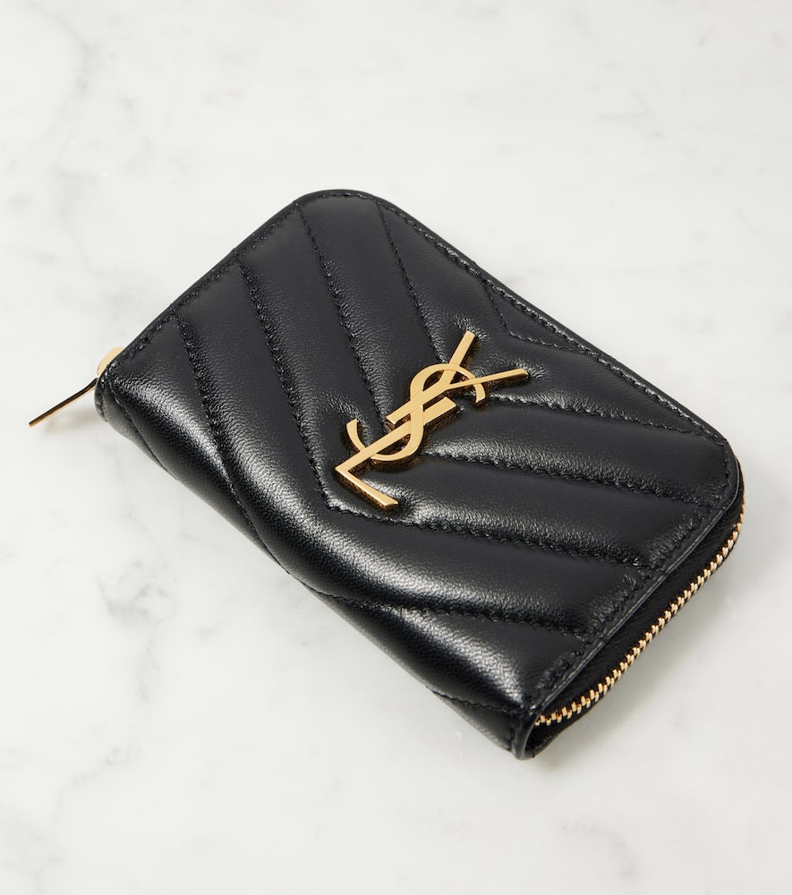 Saint Laurent Cassandre Matelassé Leather Coin Purse In Black