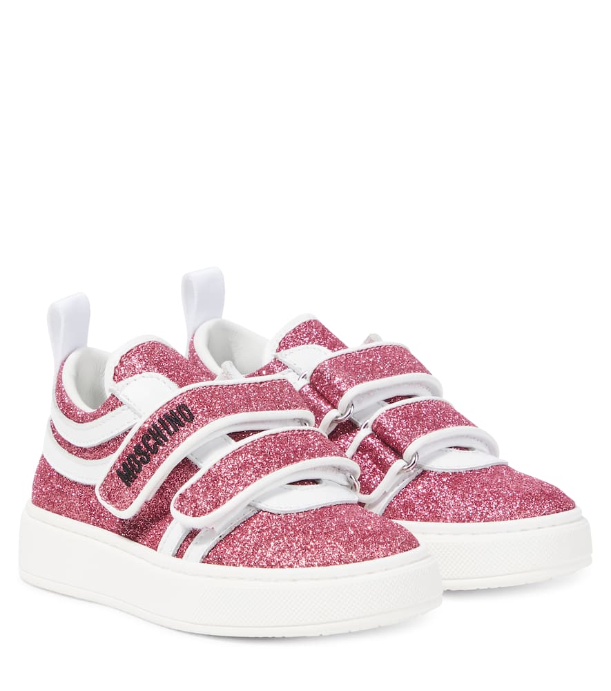 Moschino Glitter Sneakers In Pink