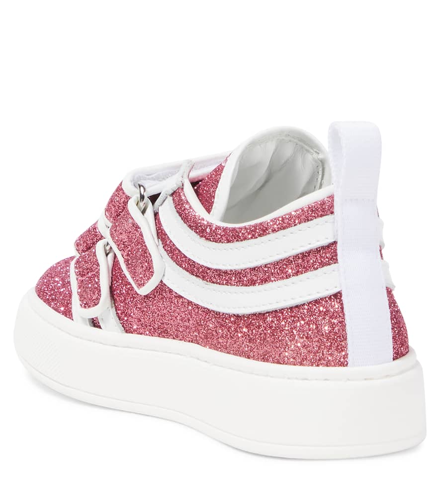 Moschino Glitter Sneakers In Pink