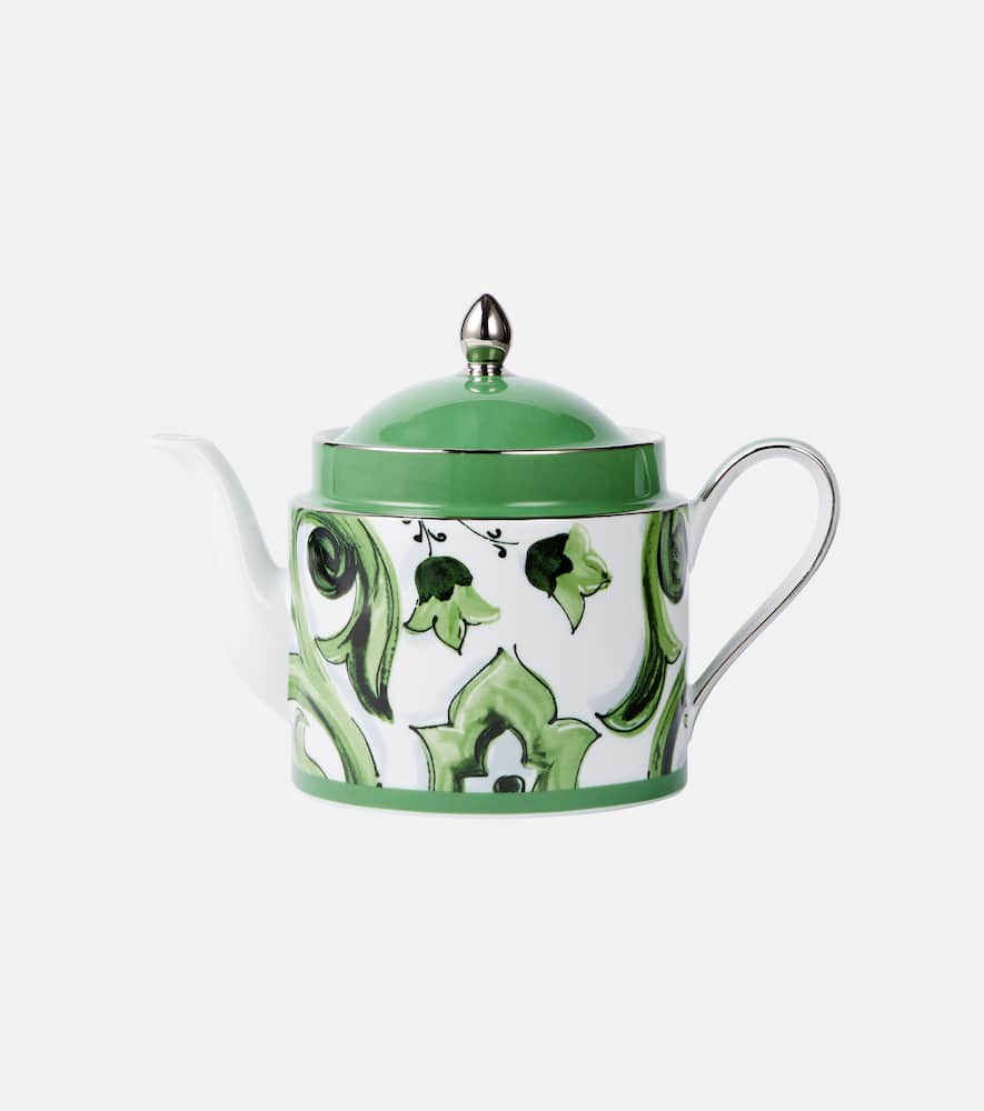 Dolce & Gabbana Casa Porcelain Majolica Teapot In Green