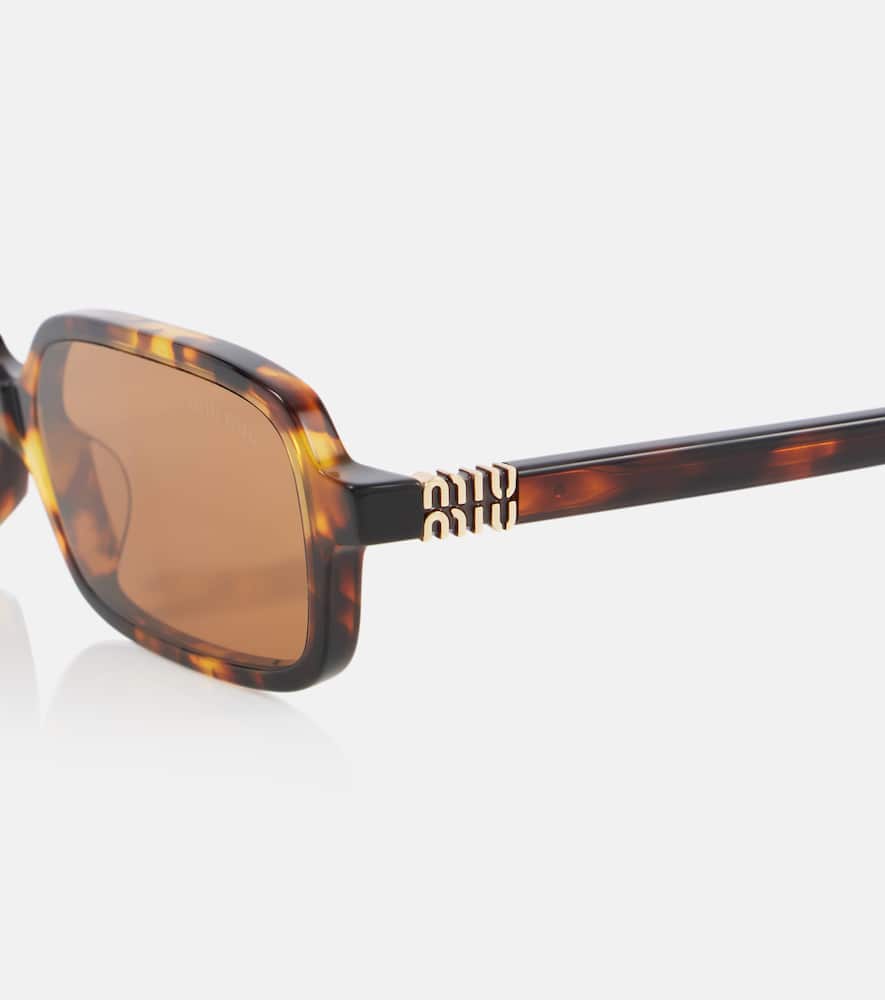 Miu Miu Miu Regard Rectangular Sunglasses In Brown