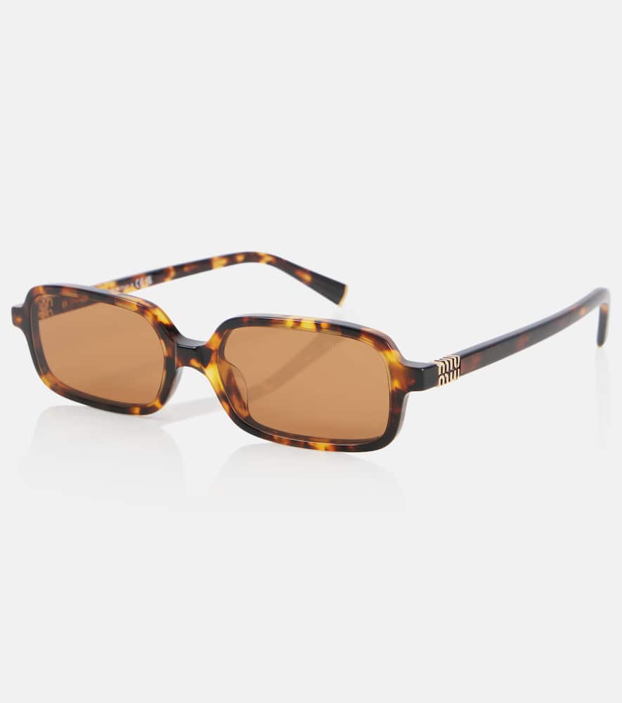 Miu Miu Miu Regard Rectangular Sunglasses In Brown