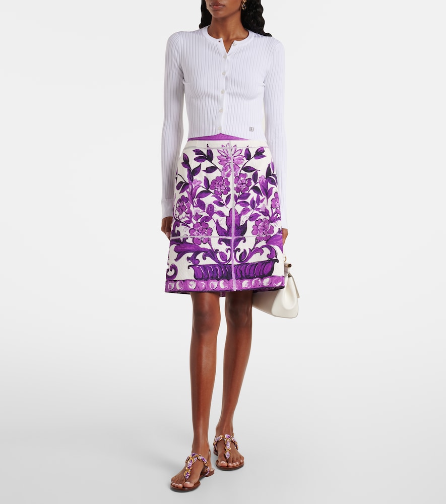 Dolce & Gabbana Majolica cotton and linen-blend miniskirt