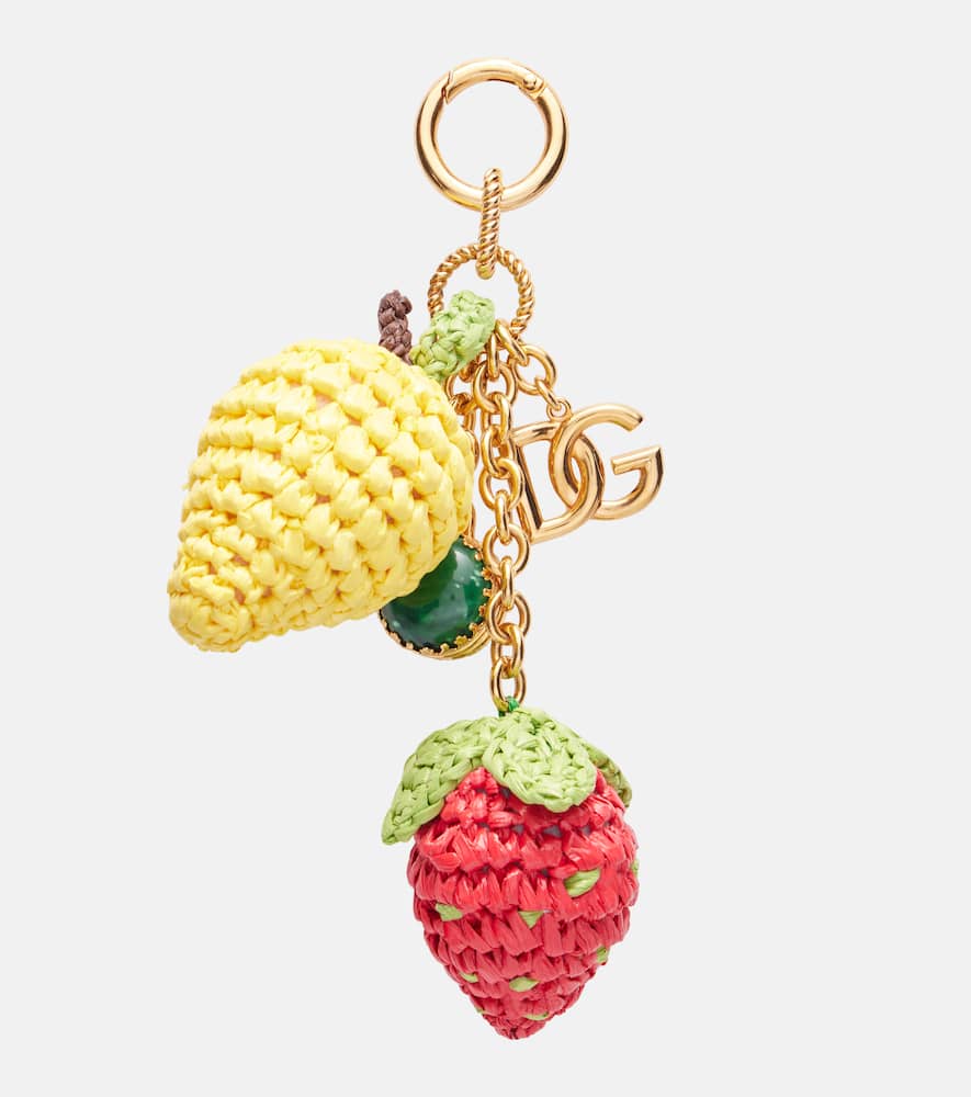 DG raffia-trimmed keychain