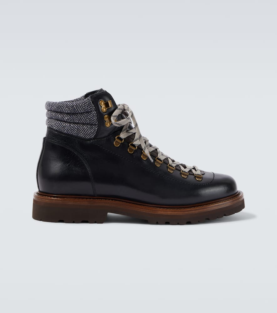 Leather lace-up boots