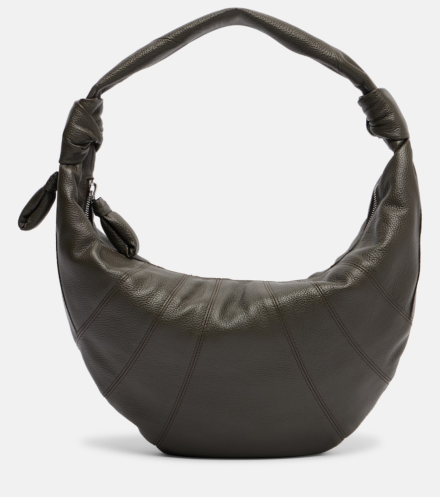 Lemaire Womens Dark Chocolate Mini Fortune Croissant Leather Shoulder Bag In Brown