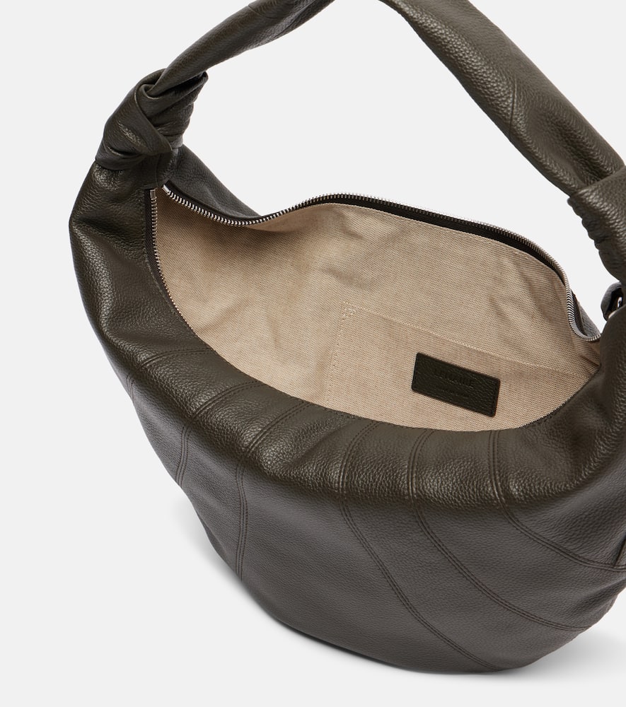 Lemaire Womens Dark Chocolate Mini Fortune Croissant Leather Shoulder Bag In Brown