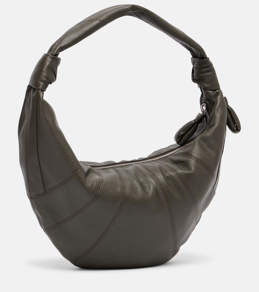 Lemaire Womens Dark Chocolate Mini Fortune Croissant Leather Shoulder Bag In Brown