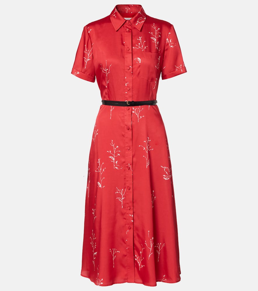 Altuzarra Kiera Printed Silk Midi Dress In Red