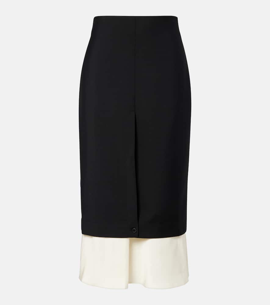Róhe Layered wool and mohair midi skirt