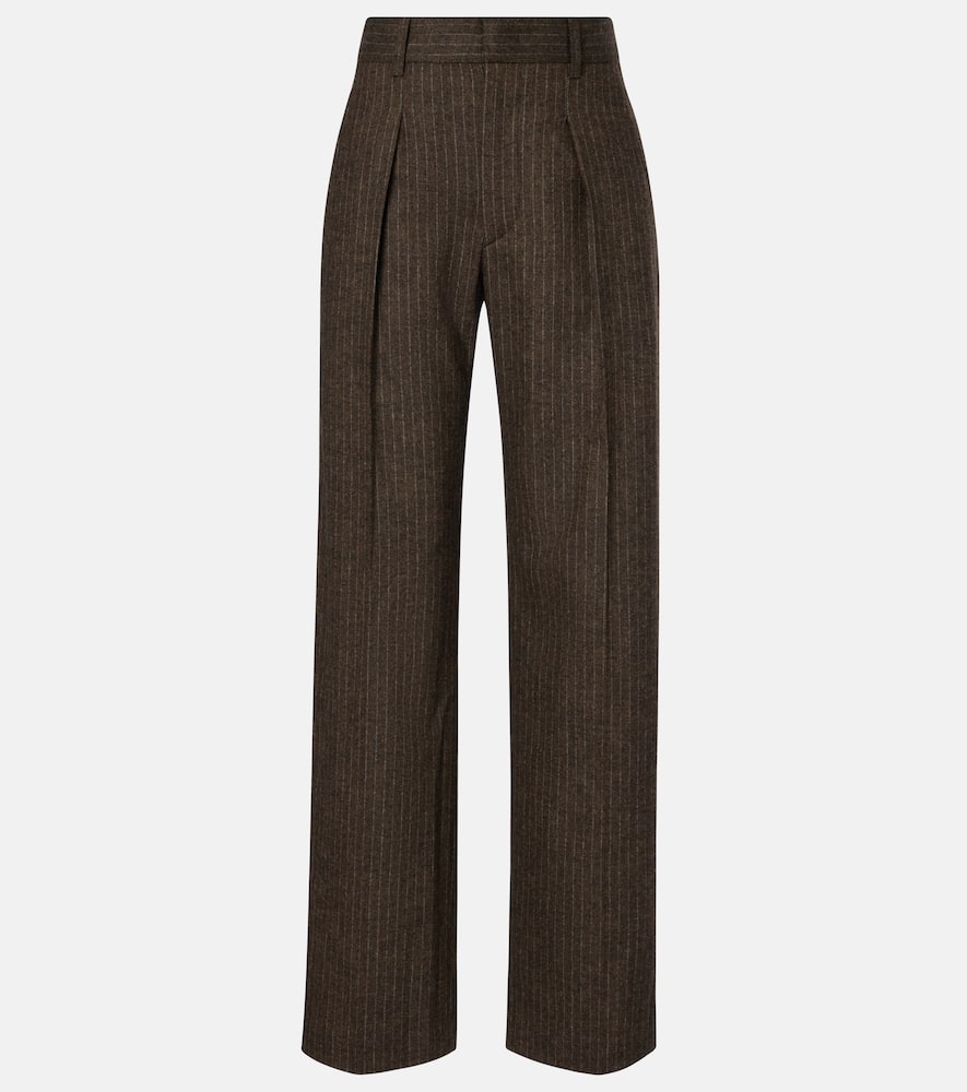 Lisetta chalk stripe wide-leg suit pants