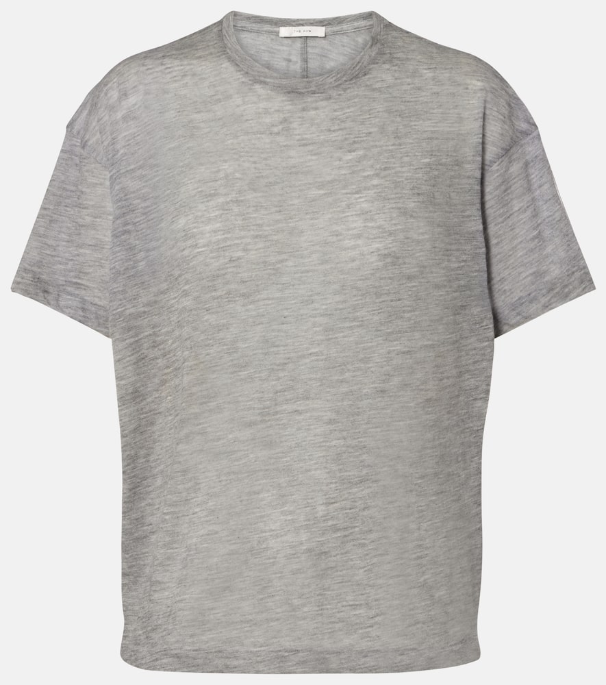 The Row Lila Knitted Cashmere Top In Gray
