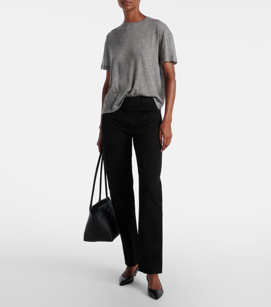 The Row Lila Knitted Cashmere Top In Gray