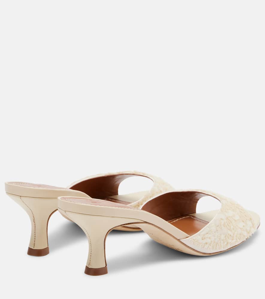 Staud Brigitte Sequined Leather Mules In Multi