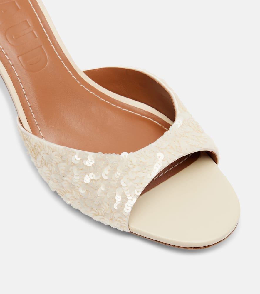 Staud Brigitte Sequined Leather Mules In Multi