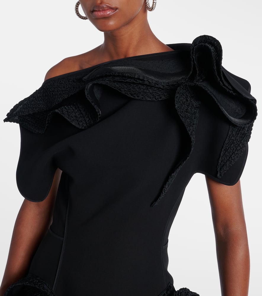 Maticevski Synergies Asymmetric Ruffled Gown In Black