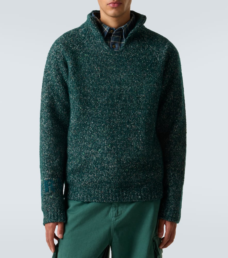 Erl Alpaca, Wool, And Cotton-blend Sweater In Gold