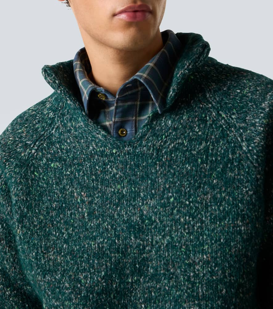 Erl Alpaca, Wool, And Cotton-blend Sweater In Gold